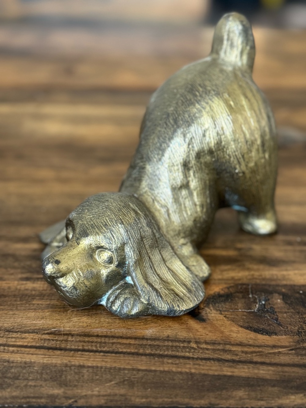 SOLD ⭐️ Heavy Solid Brass Spaniel Bookend